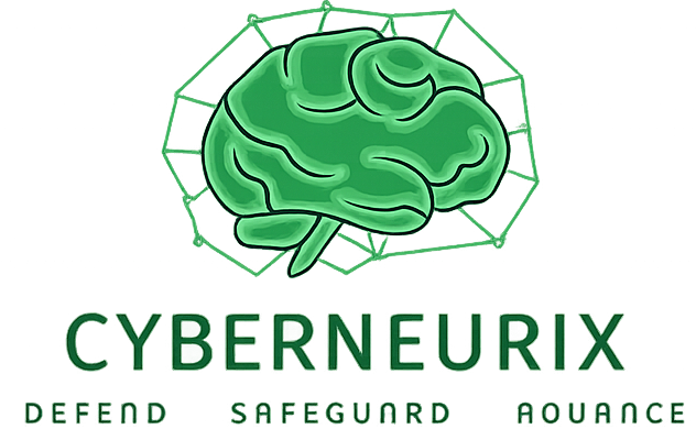 CyberNeurix logo, cybersecurity logo and neurotechnology insights platform